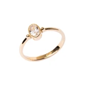 Tektaş Altın Yüzük - 14 Ayar Altın 0.35 Karat Tek Taş Yüzük - Hediyelik, Anneler Gününe Özel Yüzük - 5