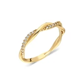 Burma Altın Taşlı Alyans - 14 Ayar Burgu Zirkon Taşlı Altın Yüzük - Sevgiliye, Anneler Gününe Hediye - 4