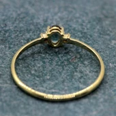 Altın Yüzük - 14 Ayar Altın Oval Tria 0.70 Ct Zultanit Taşlı Minimal Evlilik Teklifi Yüzüğü thumbnail 6