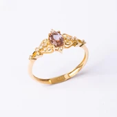 Altın Yüzük - 0.50 Karat Love Zultanit Taşlı Prenses 14 Ayar Altın Evlilik Teklifi Yüzüğü thumbnail 3