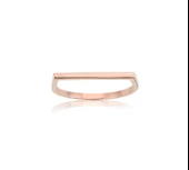 Taşsız Altın Yüzük - 14 Ayar Altın Taşsız Çizgi Minimal Kadın Yüzük - Minimal, Taşsız Yüzük thumbnail 12