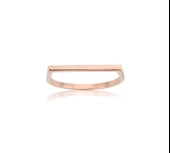 Taşsız Altın Yüzük - 14 Ayar Altın Taşsız Çizgi Minimal Kadın Yüzük - Minimal, Taşsız Yüzük thumbnail 10