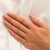 Tektaş Altın Yüzük - Turkuaz Taşlı Minimal 14 Ayar Evlilik Teklifi Yüzüğü thumbnail 3