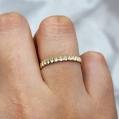 Taşsız Altın Yüzük - 14 Ayar Altın Taşsız Minimal Kadın Yüzük - Hediyelik Minimal Altın Yüzük - 19