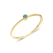 Tektaş Altın Yüzük - Turkuaz Taşlı Minimal 14 Ayar Evlilik Teklifi Yüzüğü thumbnail 4