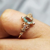 Evlilik Teklifi Yüzük - 14 Ayar Altın 0.50 Karat Topaz Taşlı Rose Evlilik Teklifi Yüzüğü - 7