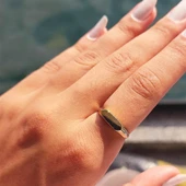 Şövalye Altın Yüzük - 14 Ayar Altın Şövalye Harf İsim Yazılabilir Yüzük - Kişiselleştirilir Yüzük - 1