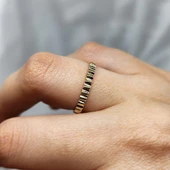 Taşsız Altın Yüzük - 14 Ayar Altın Taşsız Minimal Kadın Yüzük - Hediyelik Minimal Altın Yüzük - 10