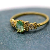 Altın Yüzük - 14 Ayar Altın Oval Topaz Taşlı Evlilik Teklifi Yüzüğü - Eşe, Anneye, Sevgiliye Hediye - 3