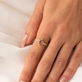 Altın Yüzük - 0.50 Karat Love Zultanit Taşlı Prenses 14 Ayar Altın Evlilik Teklifi Yüzüğü thumbnail 10