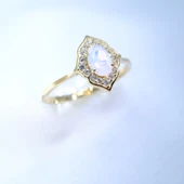 Evlilik Teklifi Altın Yüzük - 14 Ayar Altın Pembe Taşlı Evlilik Teklifi Yüzüğü - Hediyelik Yüzük - 4