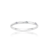 Tria Altın Yüzük - 14 Ayar Altın Üç Taş Zirkon Taşlı Minimal Yüzük - Minimal Altın Yüzük thumbnail 7