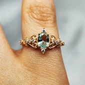 Evlilik Teklifi Yüzük - 14 Ayar Altın 0.50 Karat Topaz Taşlı Rose Evlilik Teklifi Yüzüğü - 9