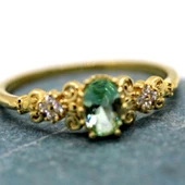 Altın Yüzük - 14 Ayar Altın Oval Topaz Taşlı Evlilik Teklifi Yüzüğü - Eşe, Anneye, Sevgiliye Hediye - 10