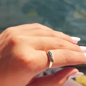 Şövalye Altın Yüzük - 14 Ayar Altın Şövalye Harf İsim Yazılabilir Yüzük - Kişiselleştirilir Yüzük - 2