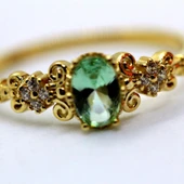 Altın Yüzük - 14 Ayar Altın Oval Topaz Taşlı Evlilik Teklifi Yüzüğü - Eşe, Anneye, Sevgiliye Hediye - 8