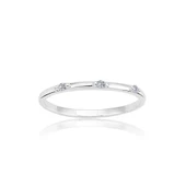 Tria Altın Yüzük - 14 Ayar Altın Üç Taş Zirkon Taşlı Minimal Yüzük - Minimal Altın Yüzük thumbnail 9