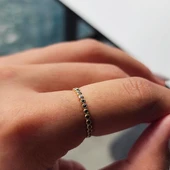 Tam Tur Altın Yüzük - 14 Ayar Altın Smoky Taşlı Evlilik Alyansı - Günlük Minimal Alyans thumbnail 10