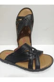 Fastbrandshoes Erkek Siyah Hakiki Deri Terlik thumbnail 3