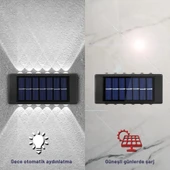 ShopyTech 12 LED Güneş Enerjili Çift Yönlü Duvar Lambası IP65 Otomatik Gece Aydınlatma Kablolamasız Montaj thumbnail 6