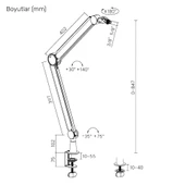 NPO STD131B Stüdyo Tasarım  Kablo Yönetimli  Amortisörlü Profesyonel Yayıncı Mikrofon Kolu thumbnail 4
