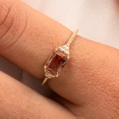 Altın Yüzük - 14 Ayar Altın Oval Zümrüt Kesim Zultanit Taşlı Evlilik Teklifi Yüzüğü thumbnail 12