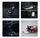 Space Usb girişli ve aux aux kablolu blueetooth kit Renkli tasarım thumbnail 1