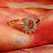 14 Ayar Altın Yüzük - Zultanit (Renk Değiltiren) Taşlı Anturajlı Evlilik Teklifi Yüzüğü - Kadın - 12