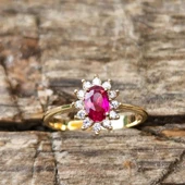 Evlilik Teklifi Altın Yüzük - 14 Ayar Altın Oval 1.10 Karat Yakut Taşlı Evlilik Teklifi Yüzüğü - 1