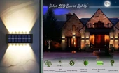 ShopyTech 12 LED Güneş Enerjili Çift Yönlü Duvar Lambası IP65 Otomatik Gece Aydınlatma Kablolamasız Montaj thumbnail 11
