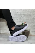BESTOF AYAKKABI Bestof 150 Siyah-Beyaz Fuspetli Sneaker Düz Taban Spor Ayakkabı thumbnail 2