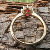 Evlilik Teklifi Altın Yüzük - 14 Ayar Altın Oval 1.10 Karat Yakut Taşlı Evlilik Teklifi Yüzüğü - 7