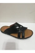 Fastbrandshoes Erkek Siyah Hakiki Deri Terlik thumbnail 4