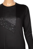 Missbah Kadın Aysın Büyük Beden Kristal Kumaş Payetli Siyah Elbise thumbnail 4