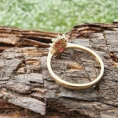 Evlilik Teklifi Altın Yüzük - 14 Ayar Altın Oval 1.10 Karat Yakut Taşlı Evlilik Teklifi Yüzüğü - 6