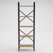 LENDA Anji 5 Raflı Metalli Kitaplık - Atlantik Çam - 4