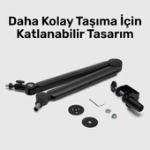 NPO STD131B Stüdyo Tasarım  Kablo Yönetimli  Amortisörlü Profesyonel Yayıncı Mikrofon Kolu thumbnail 8