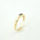 Baget Altın Yüzük - 14 Ayar Altın Baget Mistik Topaz Taşlı Kadın Yüzük - Hediyelik Altın Yüzük - 9