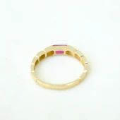 Baget Altın Yüzük - 14 Ayar Altın Baget Yakut Taşlı Kadın Yüzük - Anneler Günü, Sevgiliye Hediye - 7