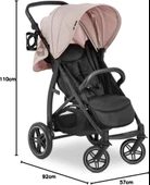 Hauck Buggy Rapid 4D, doğumdan itibaren 22 kg'a kadar çocuklar için uzanma fonksiyonlu, lastik tekerlekli, bardak tutucu, UPF 50+, küçük katlanabilir, 3 kg'a kadar XL sepet (Dusty Rose) Outlet thumbnail 2