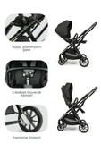 Kanz Thunder Kolay Katlanabilen Travel Sistem Bebek Arabası Oreoblack - 6