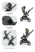 Kanz Thunder Kolay Katlanabilen Travel Sistem Bebek Arabası Pinegreen - 4