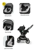Kanz Thunder Kolay Katlanabilen Travel Sistem Bebek Arabası Oreoblack - 7