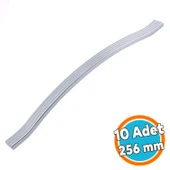 Mobilya Kulpu 256 mm Vida Aralığı Paslanmaz Sağlam Kulpları Kulbu Krom Gümüş Çizgili Metal 10 Adet thumbnail 1