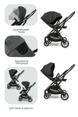 Kanz Thunder Kolay Katlanabilen Travel Sistem Bebek Arabası Oreoblack - 3