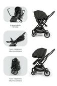 Kanz Thunder Kolay Katlanabilen Travel Sistem Bebek Arabası Oreoblack - 2