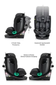 Kanz Cosmos i-Size(0-36kg) 360 Dönebilen Oto Koltuğu Siyah - 3