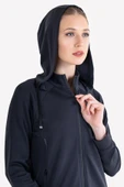 Lescon 23NTBS002109-633 Siyah Kadın Fermuarlı Kapüşonlu Sweatshirt - 6