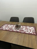 Toile De Jouy Monet Runner 40x110 cm | %100 Pamuk Dijital Baskılı Masa Örtüsü | Country Tarzı Fransız Desen Masa Dekoru - ZT710  Kırmızı - 3