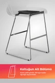 Ergolife Sit 10 Sandalye | Krom Ayaklı, Deri Kaplama, Siyah, Bar Sandalyesi -178.22.1.778 - 5
